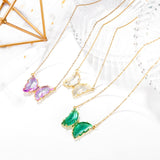 Petite chaîne de clavicule fraîche créative pour fille, pendentif en cristal et diamant, collier papillon polyvalent personnalisé