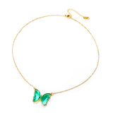 Petite chaîne de clavicule fraîche créative pour fille, pendentif en cristal et diamant, collier papillon polyvalent personnalisé