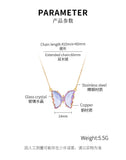 Petite chaîne de clavicule fraîche créative pour fille, pendentif en cristal et diamant, collier papillon polyvalent personnalisé