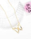 Petite chaîne de clavicule fraîche créative pour fille, pendentif en cristal et diamant, collier papillon polyvalent personnalisé