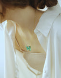 Petite chaîne de clavicule fraîche créative pour fille, pendentif en cristal et diamant, collier papillon polyvalent personnalisé