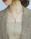 Collier en acier titane Double couche, chaîne de saut à signe rond Simple personnalisé