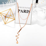 Collier en acier titane Double couche, chaîne de saut à signe rond Simple personnalisé