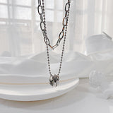 NEHZUS Style Multi-layer Temperament Titanium Steel Necklace Women's Fashion Ring Sexy Clavicle Chain Neck Chain Live Selling