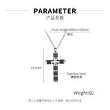 NEHZUS  Vintage Titanium Steel Cross Necklace for Men Netflix Fashionable Sweater Necklace GIFT for Boyfriend