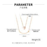 NEHZUS Multilayer Temperament Titanium Steel Necklace For Women Classic Love Bay Plaque Collarbone Chain Wholesale