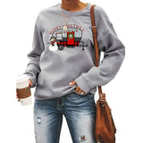Camper chemise de noël femmes joyeux noël Buffalo Plaid léopard Camper bonhomme de neige sweat