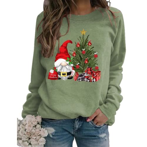 Sweat-shirt joyeux Noël pour femmes, chemise Gnomies mignonne