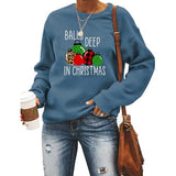 Sweat-shirt de Noël pour femmes, boules profondes, vêtements de noël amusants