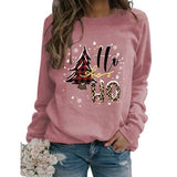 Sweat-shirt de noël pour femmes, chemise graphique avec arbre de noël et flocon de neige