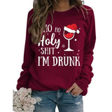 Sweat-shirt de Noël pour femme, Ho Ho Holy Shit, je suis ivre