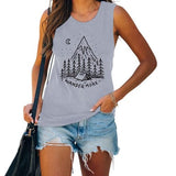 Femmes errer plus chemise aventure Camping en plein air graphique débardeurs