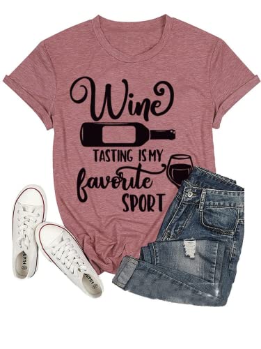 Chemise de dégustation de vin pour femmes, la dégustation de vin est mon t-shirt de Sport préféré