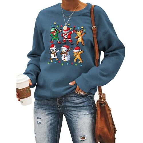 Femmes Santa Squad bonhomme de neige fille avec nœud cerf sweat chemise de noël