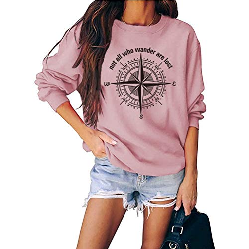 Sweat-shirt décontracté à manches longues pour femme - Not-All-Who-Wander are Lost Letters