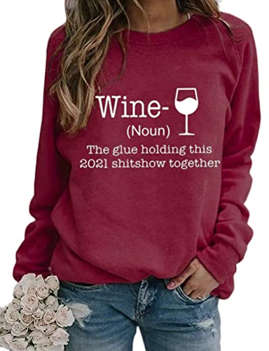 Sweat-shirt vin à manches longues pour femmes, la colle tenant ce Shitshow ensemble 2021
