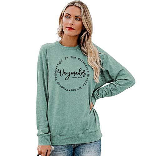Women's Clothing Waymaker Top Loose Crew Neck Christian Pullover Sweatshirt