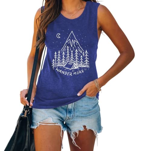 Femmes errer plus chemise aventure Camping en plein air graphique débardeurs