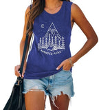 Femmes errer plus chemise aventure Camping en plein air graphique débardeurs