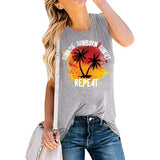 Débardeur graphique à répétition pour femmes, lever du soleil, coups de soleil, coucher du soleil