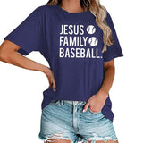 Women Jesus Family Baseball Graphic T-Shirt