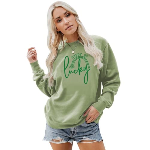 Happy Go Lucky Sweatshirt Women St. Patricks Day Shirt