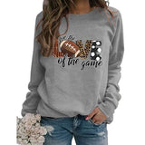 Women for The Love of The Game Football Sweatshirt Leopard Print Graphic Shirt