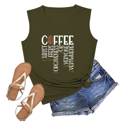 Women Coffee Religious Tank Tops Christ Offers Forgiveness for Everyone Everywhere Shirt