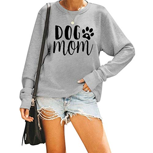 Sweat-shirt à manches longues pour femmes, chien maman, chemisier