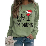 Sweat-shirt de Noël pour femme, Ho Ho Holy Shit, je suis ivre
