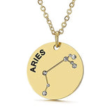 Collier pendentif Constellation plaqué or, horoscope, signe du zodiaque, breloques, pièces de monnaie réglables