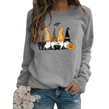 Sweat-shirt pour femme, Costume d'halloween, chat noir, Gnome, citrouille, chauve-souris