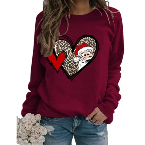 Sweat-shirt à carreaux Buffalo pour femmes, motif cœur d'amour, père noël, graphique de noël