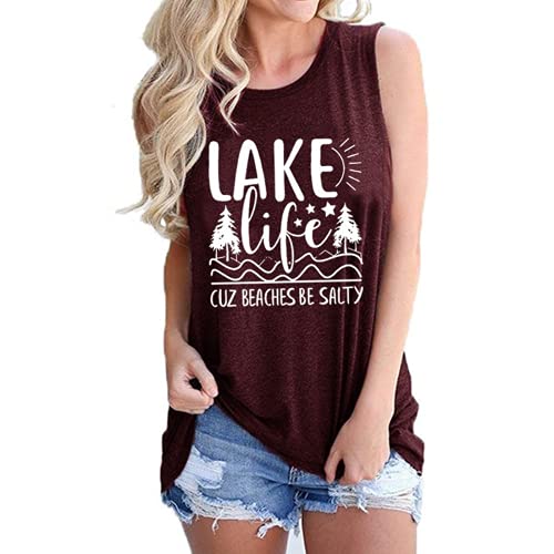 Chemise humoristique pour femmes, Lake Life, parce que les plages sont salées, chemise graphique Lake Life