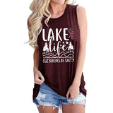Chemise humoristique pour femmes, Lake Life, parce que les plages sont salées, chemise graphique Lake Life