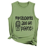 Funny Teacher Tank Women Mes élèves sont sur le point Graphic Tees