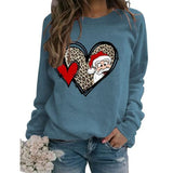 Sweat-shirt à carreaux Buffalo pour femmes, motif cœur d'amour, père noël, graphique de noël