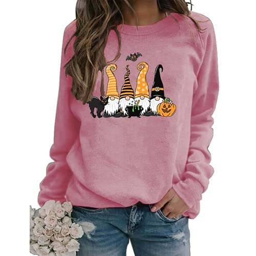 Sweat-shirt pour femme, Costume d'halloween, chat noir, Gnome, citrouille, chauve-souris