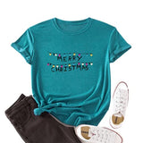 Women Merry Christmas T-Shirt Christmas Lights Shirt