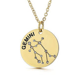 Collier pendentif Constellation plaqué or, horoscope, signe du zodiaque, breloques, pièces de monnaie réglables