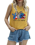 Débardeur tournesol pour femmes, chemise Peace Love America, drapeau américain