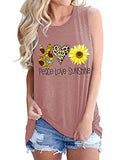 Femmes Peace Love Tournesols Débardeurs Sunshine Shirt