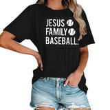 Women Jesus Family Baseball Graphic T-Shirt