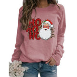 Damen Vintage Weihnachtsmann Sweatshirt Ho Ho Ho Frohe Weihnachten Shirt