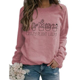 Sweat-shirt Crazy Plant Lady pour femmes, chemise maman plante