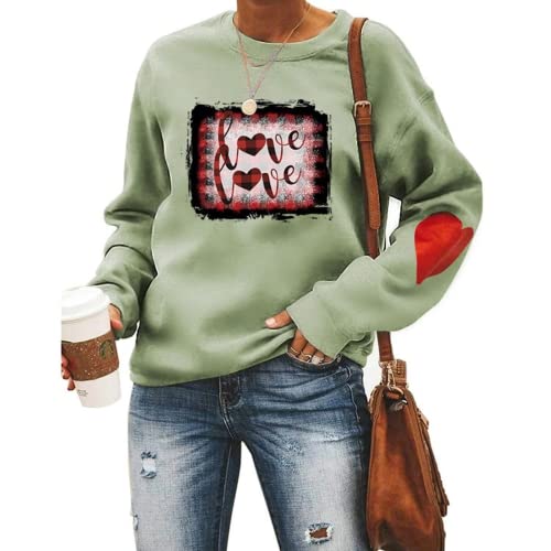 Buffalo Plaid Valentines Shirt Women Love Sweatshirt