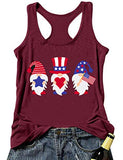 Femmes drapeau américain Gnomes amour coeur débardeur patriotique Gnomes chemise