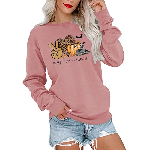 Women Peace Love Halloween Shirt Halloween Party Sweatshirt