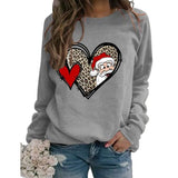 Sweat-shirt à carreaux Buffalo pour femmes, motif cœur d'amour, père noël, graphique de noël