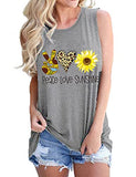 Femmes Peace Love Tournesols Débardeurs Sunshine Shirt